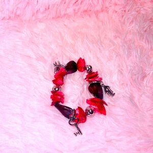 Pink and silver bracelet